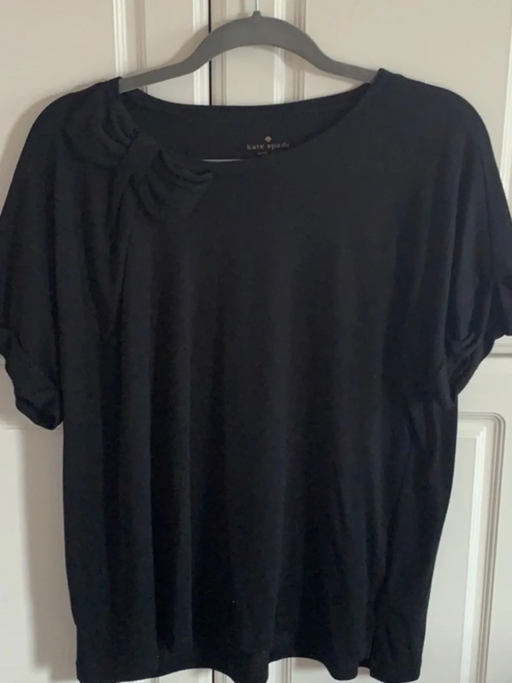 Kate Spade Size X-Large XL Black Bow summer shirt lot6526
